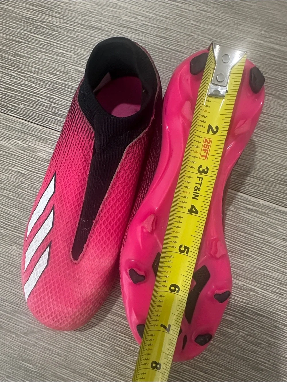 Soccer Adidas Kids Slip-On cleats Pink and Black